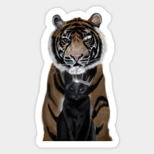 Tiger and his King Sticker